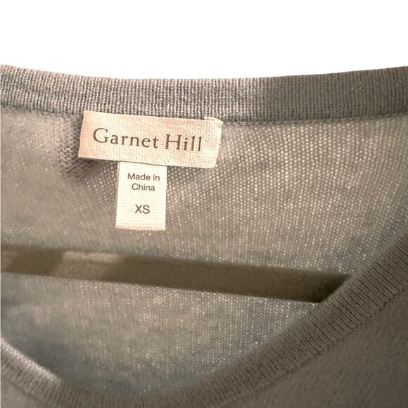 NWOT Scoop Neck Powder Blue 100% Cashmere Sweater Ruched Tie Sleeve, size XS - Picture 5 of 7